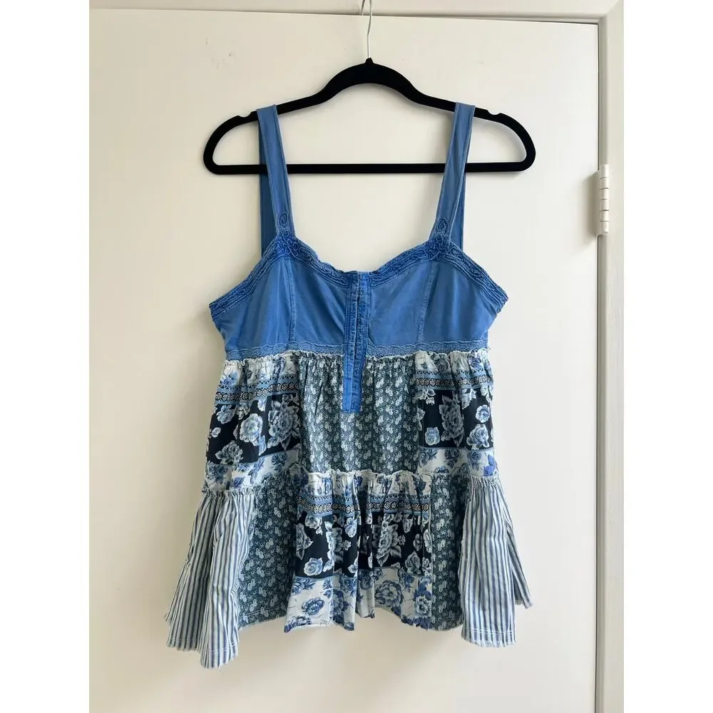 NWT Free People patchwork top size medium